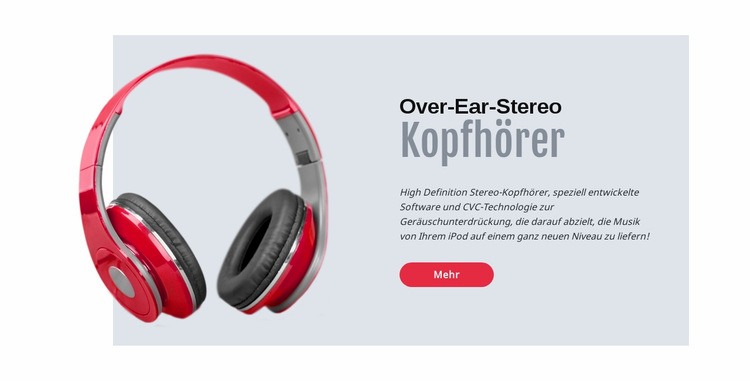 Stereo-Kopfhörer HTML5-Vorlage