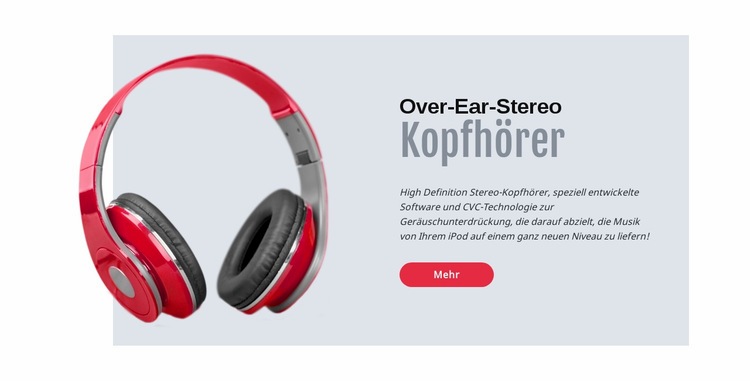 Stereo-Kopfhörer Website Builder-Vorlagen