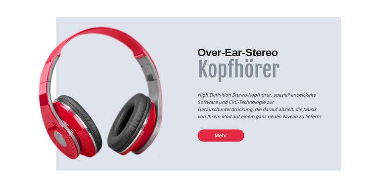 Stereo-Kopfhörer Website-Vorlage