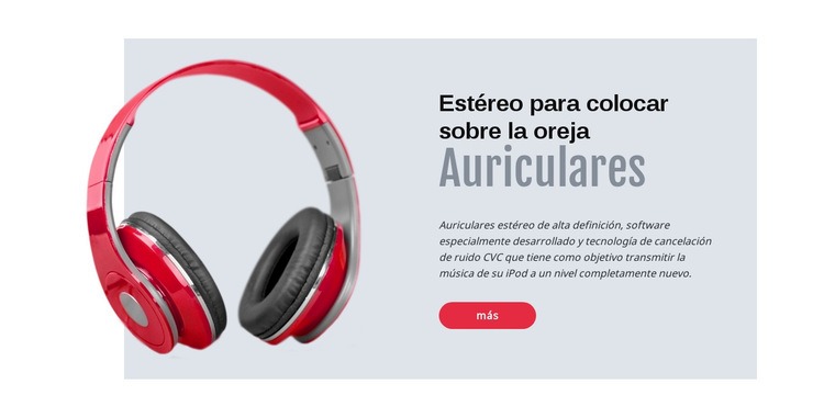 Auriculares estéreo Plantillas de creación de sitios web