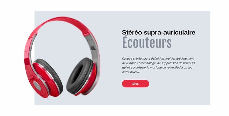 Casque stéréo Modèles de constructeur de sites Web