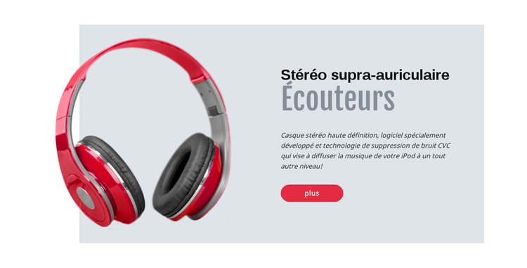 Casque stéréo Modèle HTML