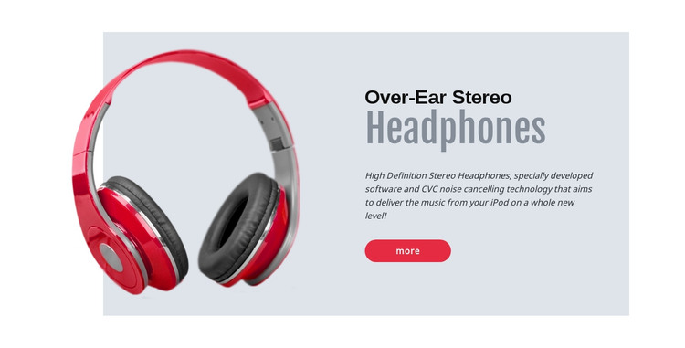 Stereo headphones HTML Template