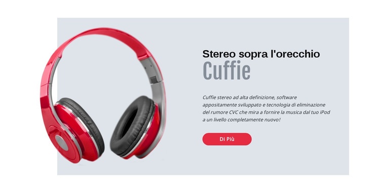 Cuffie stereo Mockup del sito web