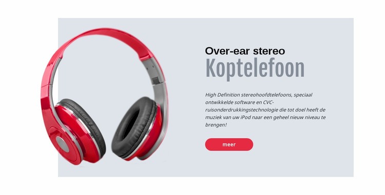 Stereo koptelefoon Website mockup