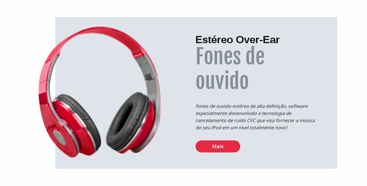 Fones de ouvido estéreo Template Joomla