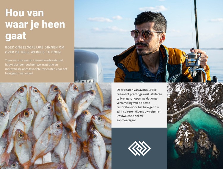 Vissen en jagen Website mockup