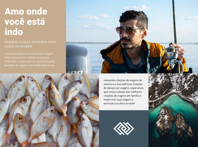 Pesca e caça Modelo de uma página