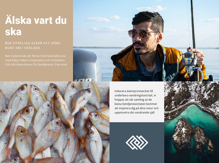 Fiske och jakt HTML-mall
