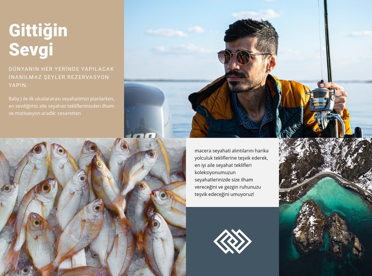 Balıkçılık ve avcılık Web Sitesi Mockup'ı