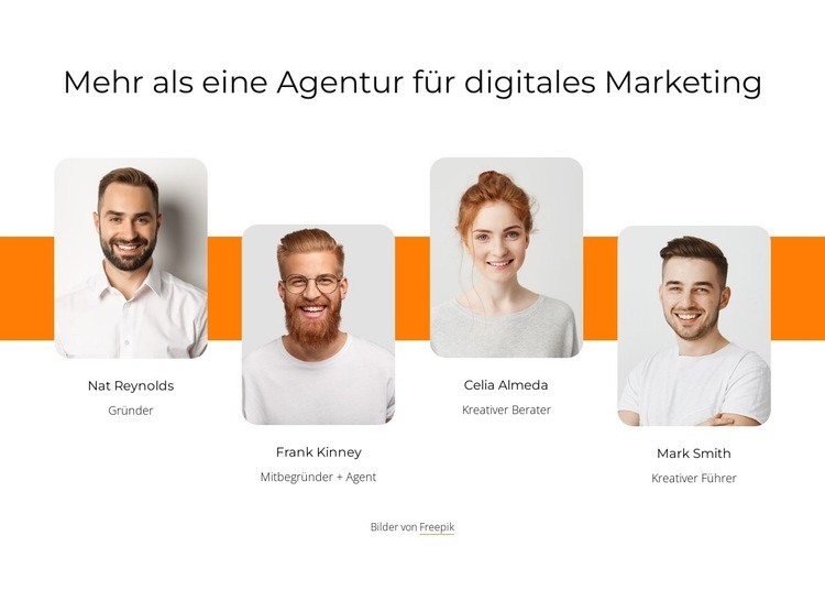 Unser Team führt Website Builder-Vorlagen