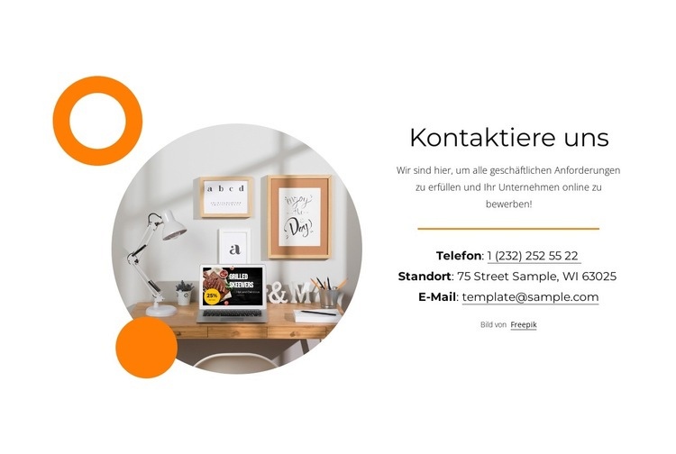 Kontakte mit Formen Website Builder-Vorlagen