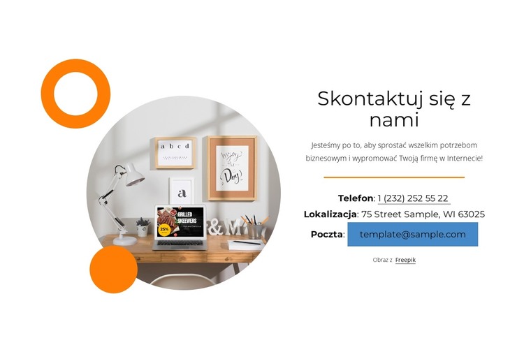 Kontakty z kształtami Szablon HTML