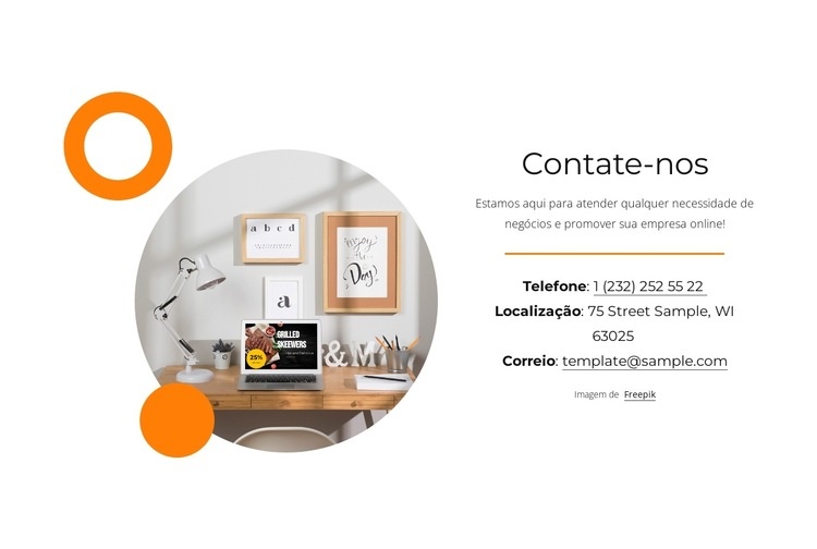 Contatos com formas Construtor de sites HTML