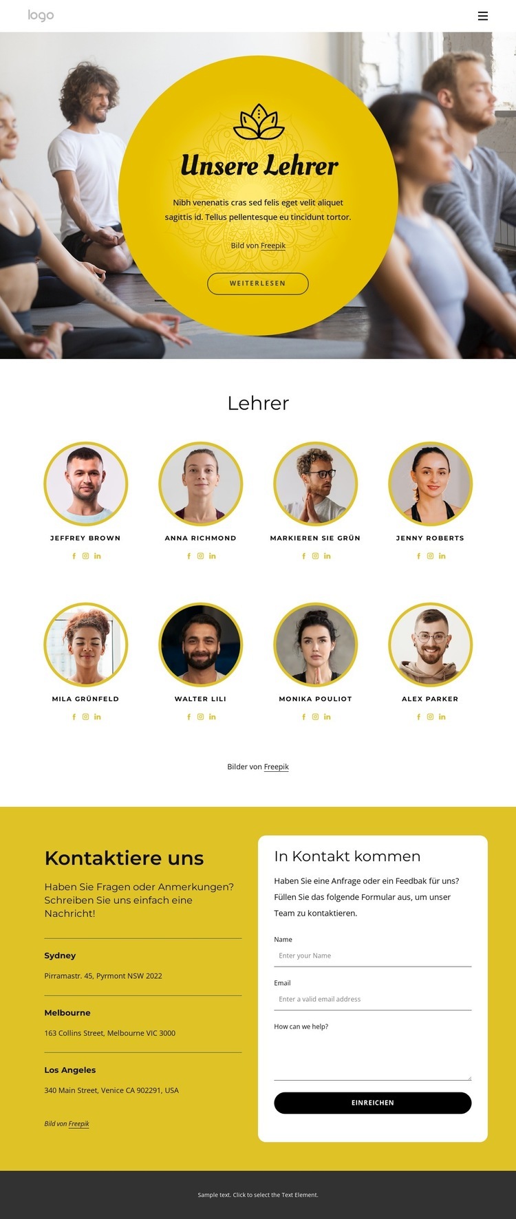 Die besten yogalehrer HTML5-Vorlage