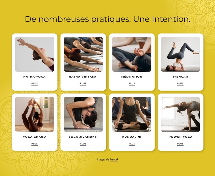 Asanas, mantras et méditation. Modèle CSS