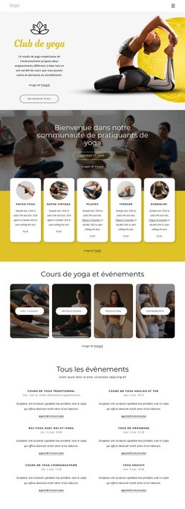 100 Cours Hebdomadaires En Studio : Modèle De Site Web D'Une Seule Page