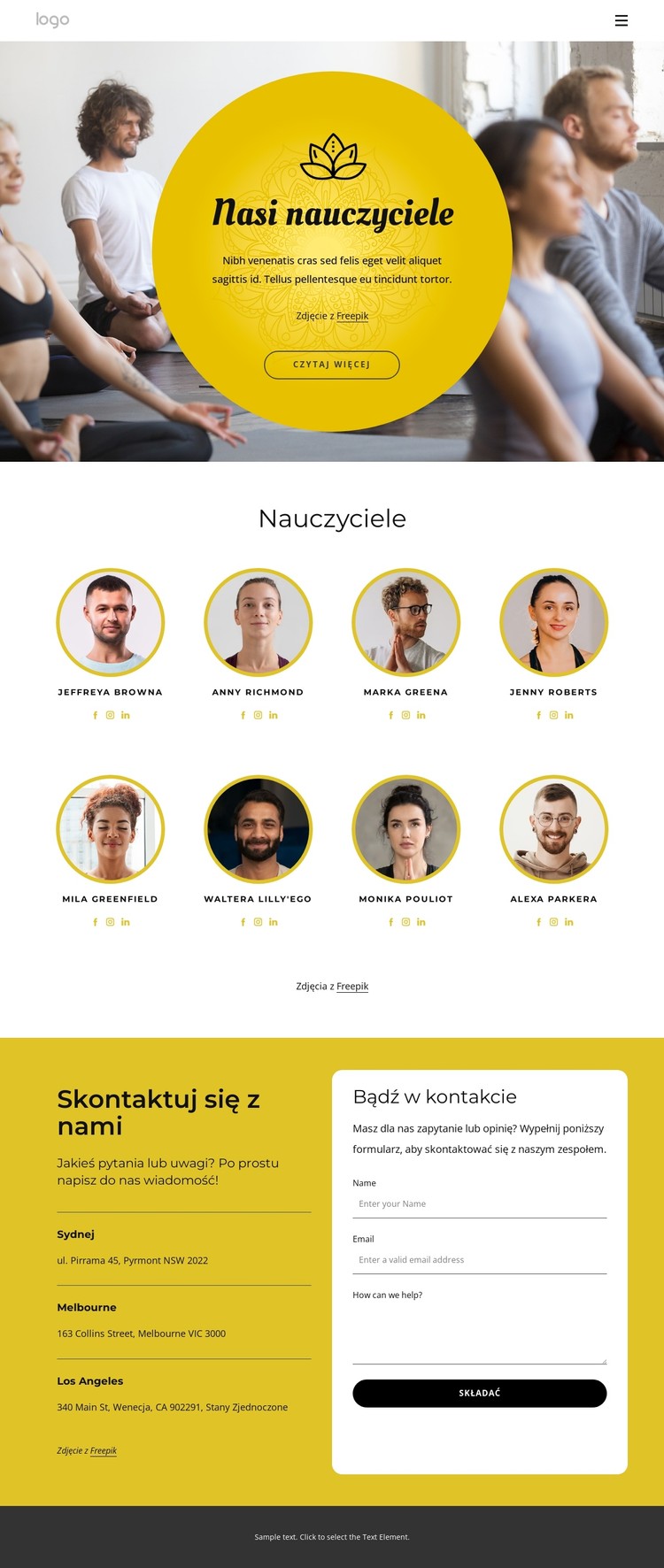 Najlepsi nauczyciele jogi Szablon CSS