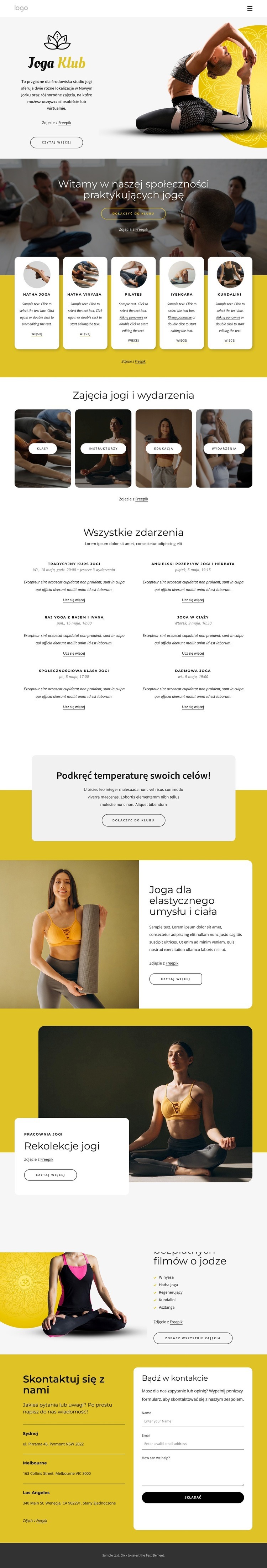 100 tygodniowych zajęć w studio Szablon HTML5