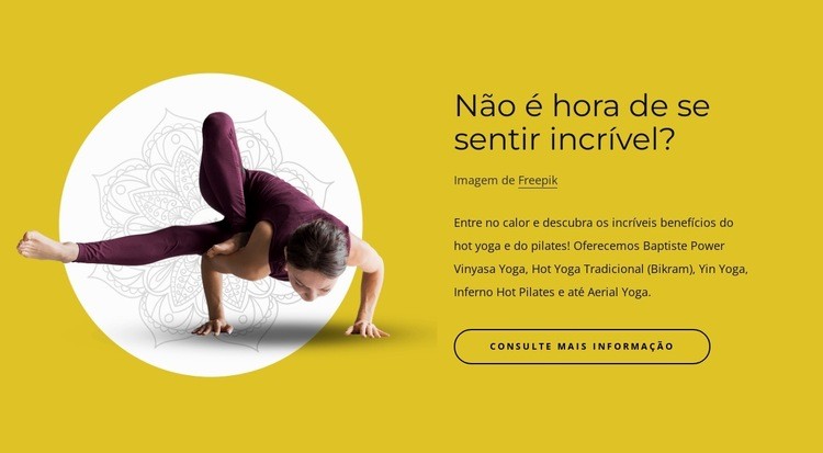 Exercícios físicos com práticas espirituais Design do site