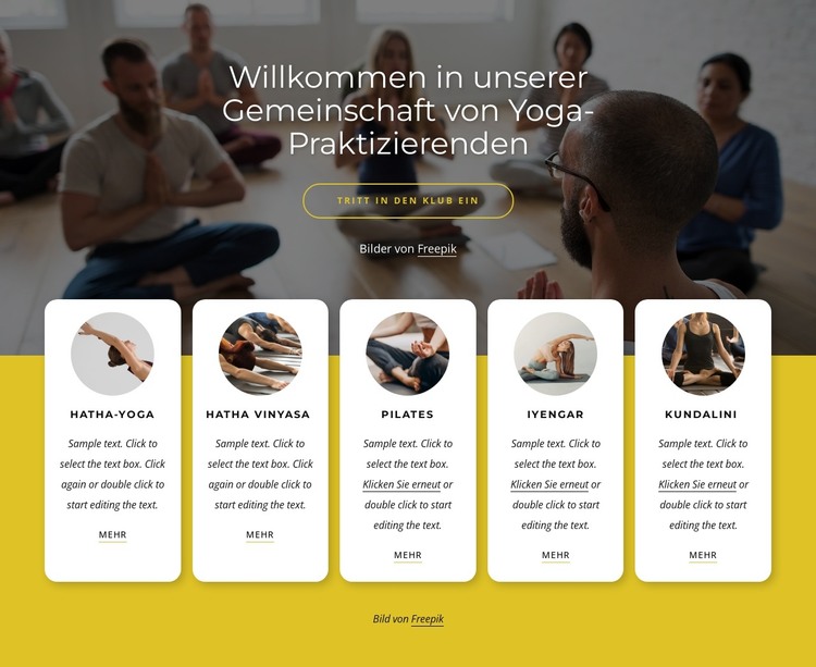 Unsere Gemeinschaft von Yoga-Praktizierenden HTML-Vorlage