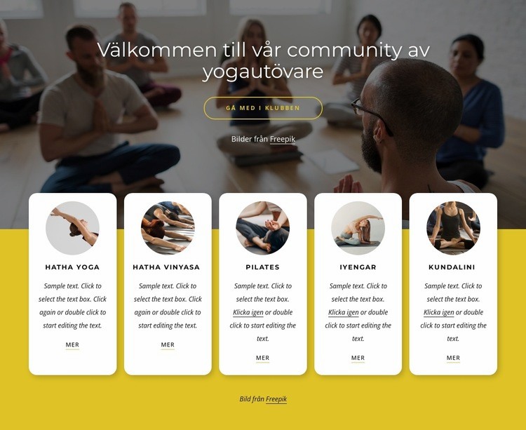 Vår gemenskap av yogautövare Webbplats mall