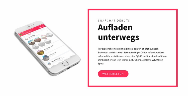 Aufladen unterwegs Website-Modell