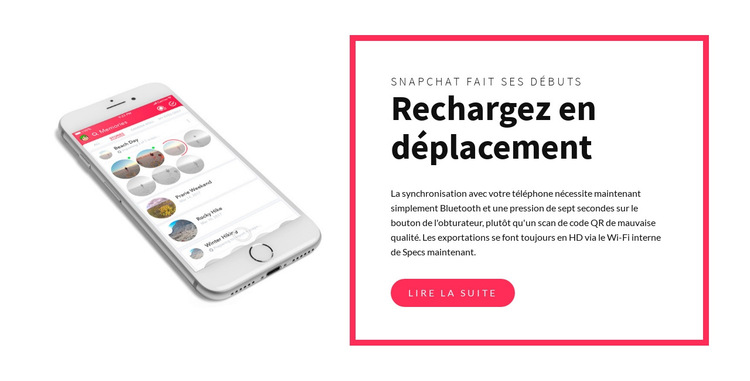 Rechargez en déplacement Modèle de site Web