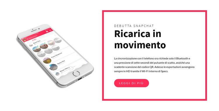 Ricarica in movimento Mockup del sito web