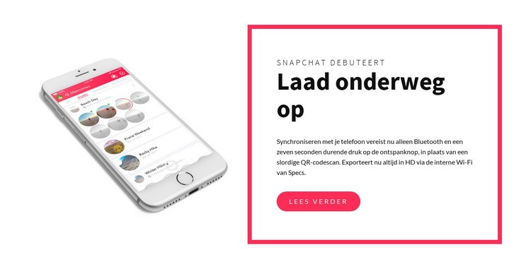 Laad onderweg op Bestemmingspagina