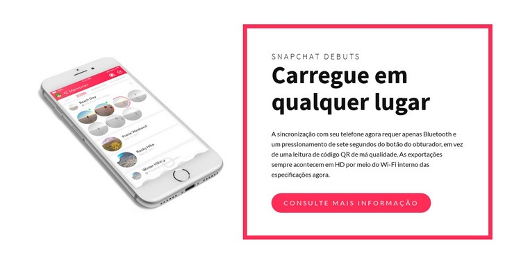 Carregue em qualquer lugar Design do site