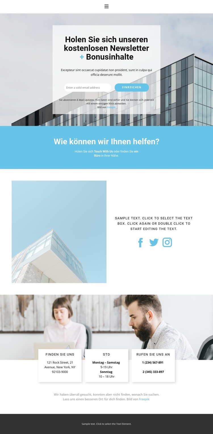 Office-Suche Landing Page
