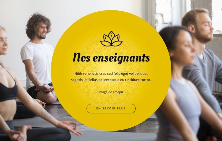 Professeurs de yoga Modèles de constructeur de sites Web