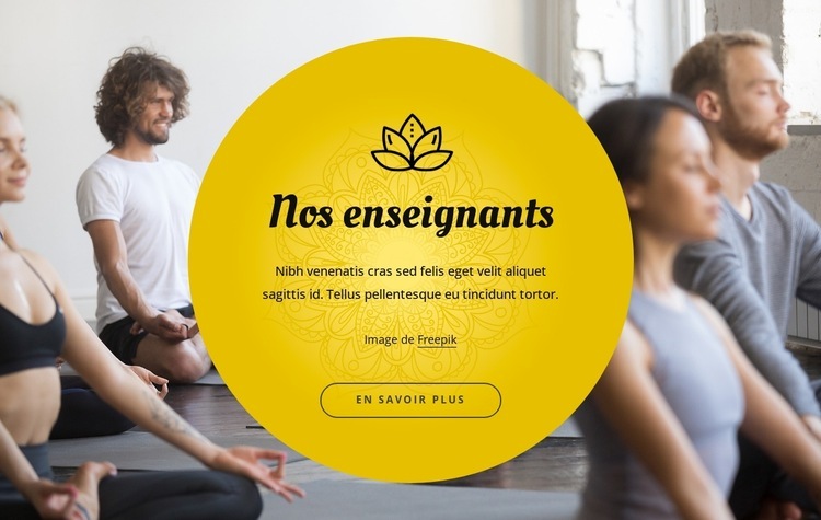 Professeurs de yoga Maquette de site Web