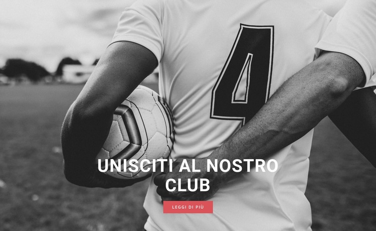 Club di calcio sportivo Mockup del sito web