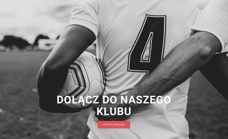 Sportowy klub piłkarski Makieta strony internetowej