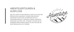 HTML-Design Für Text Abenteuer Touren Reisen