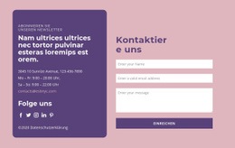 Kontaktformular Und Textgruppe Website-Design
