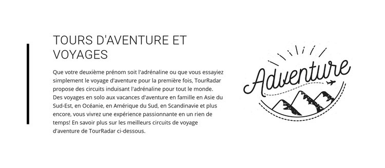 Textes voyages aventure Créateur de site Web HTML