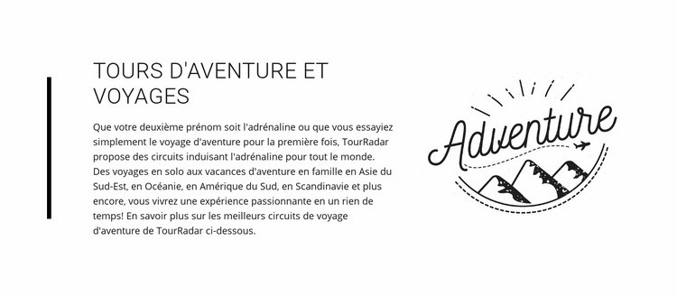 Textes voyages aventure Modèle HTML5