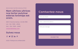 Conception De Bloc De Contact : Modèle De Site Web Simple