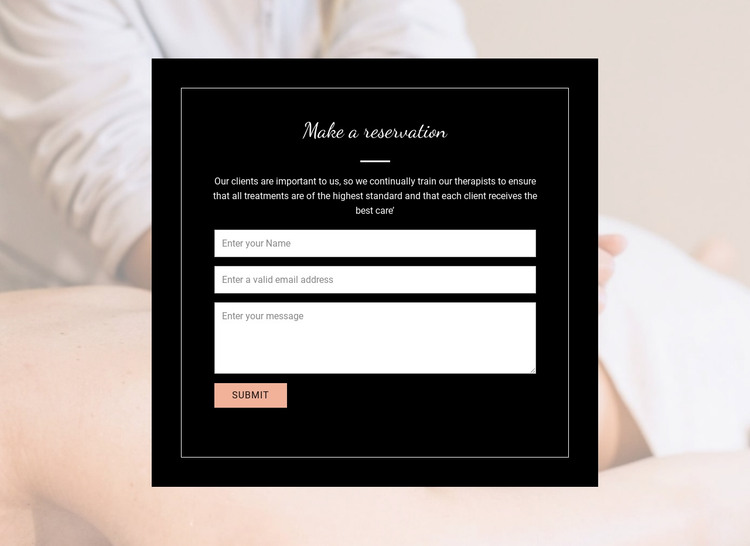 Make online reservation Homepage Design