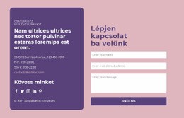 Kapcsolatfelvételi Űrlap