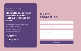 Gratis Online Sjabloon Voor Contactformulier En Tekstgroep