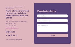 Projeto Do Bloco De Contato - Maquete De Site Profissional Personalizável