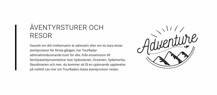 Text äventyrsturer resor WordPress -tema