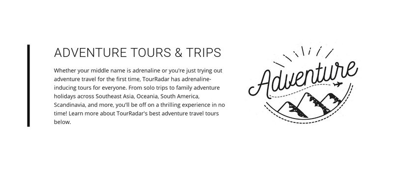 Text adventure tours trips Web Page Design