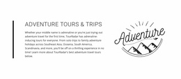 Text Adventure Tours Trips - Landing Page Inspiration