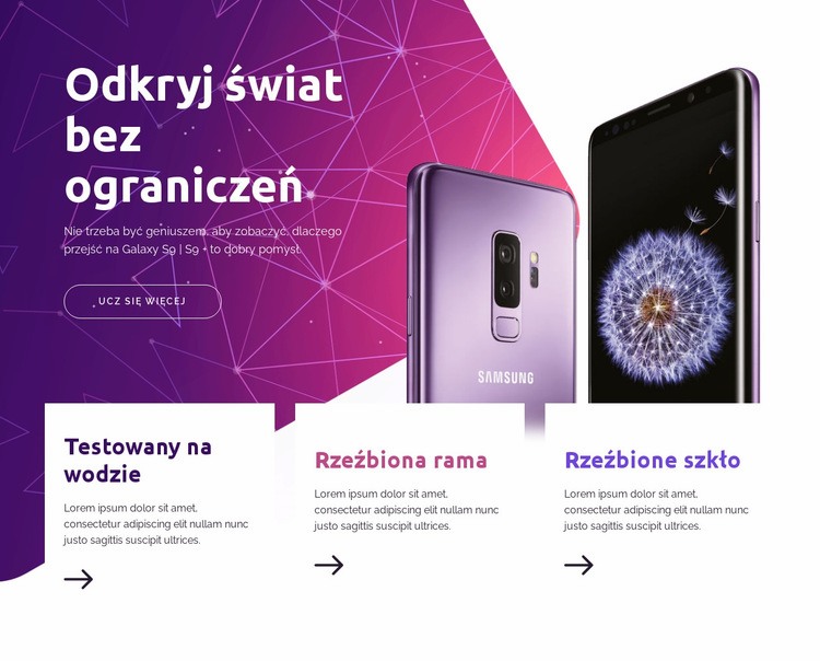 Odkryj świat bez ograniczeń Makieta strony internetowej