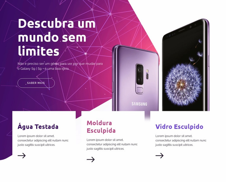 Descubra o mundo sem limites Design do site